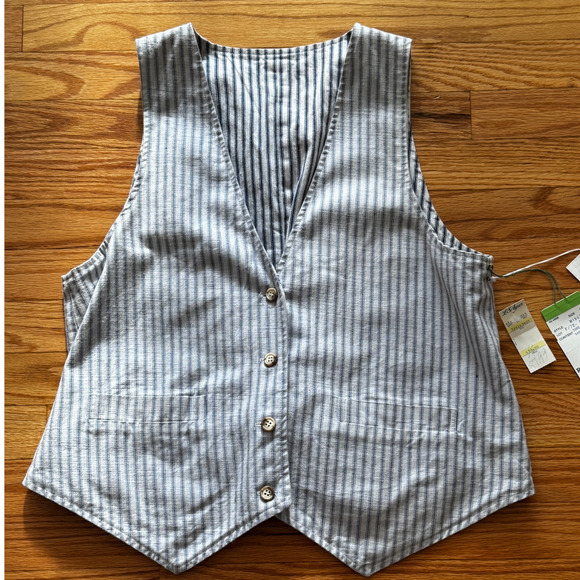 Ralph Lauren Jackets & Blazers - Vintage Ralph Lauren Cotton Reversable Vest | Double Prong Cinch-back | c. 1980s